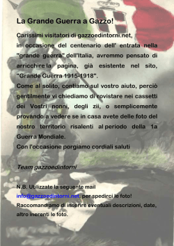 La Grande Guerra a Gazzo!