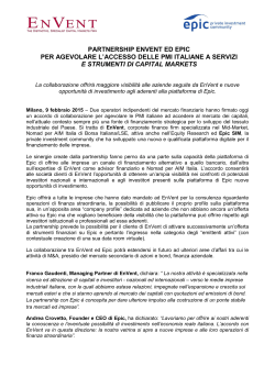 Per agevolare l`accesso delle PMI italiane a servizi di Capital