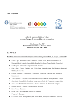 Draft Programme - Telefono Azzurro