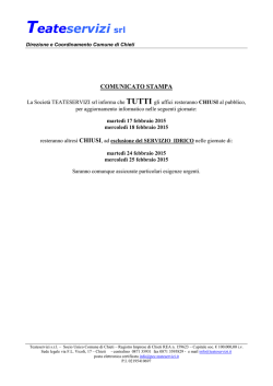 comunicato stampa chiusura uffici al pubblico