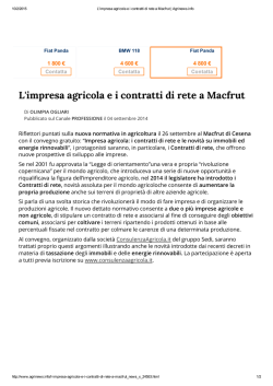 L`impresa agricola e i contratti di rete a Macfrut