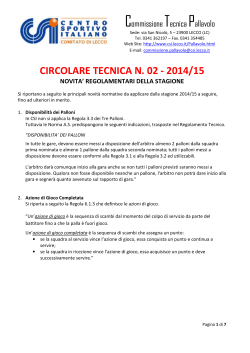 CIRCOLARE TECNICA N. 02 - 2014/15
