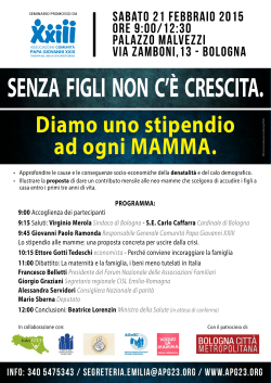 SENZA FIGLI NON C`È CRESCITA. - Forum famiglie Emilia Romagna