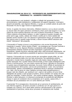 Il discorso del Rappresentante del personale TA