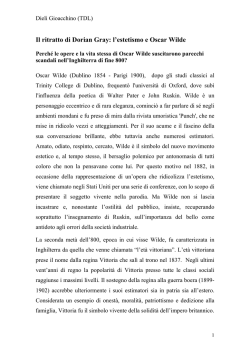 Il ritratto di Dorian Gray: l`estetismo e Oscar Wilde