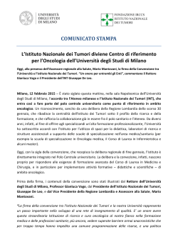 comunicato stampa - Università degli Studi di Milano