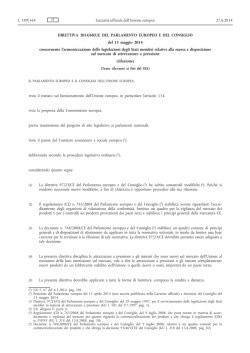 DIRETTIVA 2014/68/UE DEL PARLAMENTO EUROPEO E