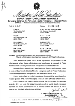 Unità Polizia Penitenziaria in servizio presso DGM