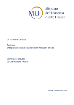 febbraio 2015 - Indagine conoscitiva sugli strumenti finanziari derivati