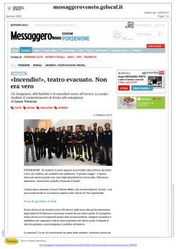Incendio!&raquo;, teatro evacuato. Non era vero