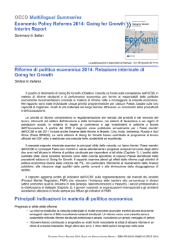Going for Growth Interim Report Riforme di politica