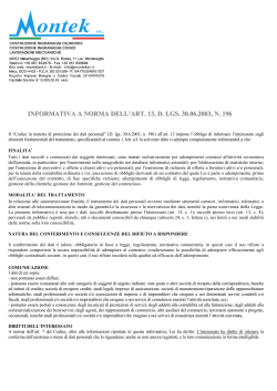 Informativa sulla Privacy