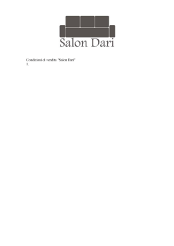 Condizioni di vendita "Salon Dari" 1.
