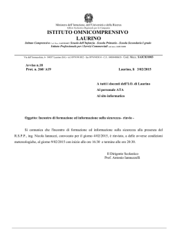 Incontro di formazione ed informazione sulla sicurezza