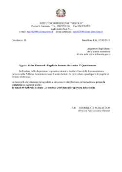 Circolare n.31 del 07/02/2015 - IC "Foscolo" di Barcellona PG (ME)