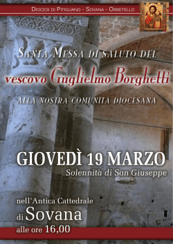 GIOVEDÌ 19 MARZO - Diocesi di Pitigliano - Sovana