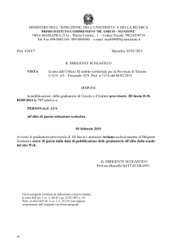 decreto pubblicazione graduatorie d`istituto iii fascia ata 5-2-2015
