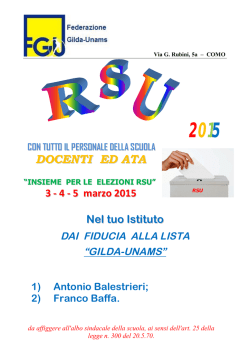 docenti ed ata - 16/01/2015 - Elezioni RSU 2015 CANDIDATI PER