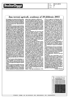 Ima terreni agricoli, scadenza al 10 febbraio 2015