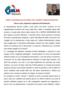 dopo il successo alla fca melfi, piuʼ lavoro e voglia