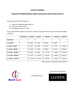 SCALETTA PREMIO POLIZZA RC PROFESSIONALE