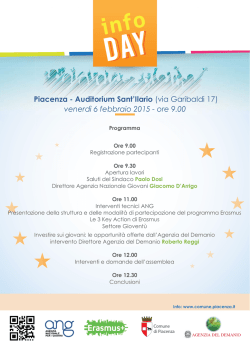 infoday piacenza 6 febbraio 2015