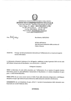 affidamento di n. 1 incarico di esperto tecnico infor
