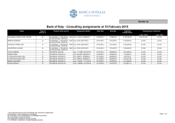 Bank of Italy - Consulting assignments at 6 February