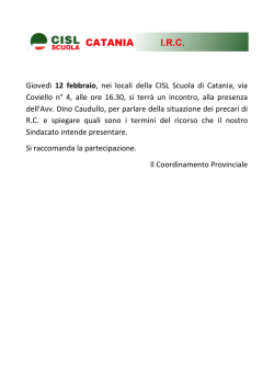 Incontro per il precariato 12 febbraio - Pagina di Benvenuto