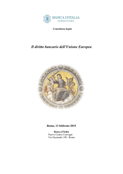 Il diritto bancario dell`Unione Europea