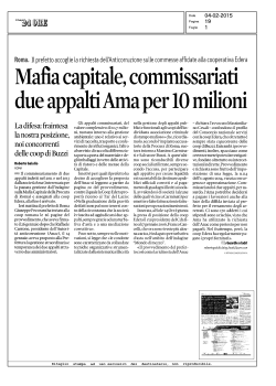 Maﬁa capitale, connnissariati due appalti Ama per 10 milioni