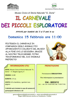 Il carnevale dei piccoli esploratori - 15 febbraio ore 11