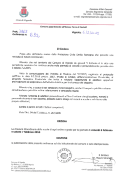 Direzione Affari Generaii Servizio Segreteria Generale Tei. 059