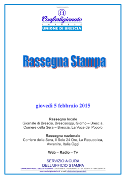 giovedì 5 febbraio 2015 Rassegna locale