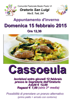 Domenica 15 febbraio 2015