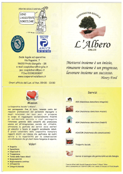 scarica brochure - Cooperativa Sociale L`Albero
