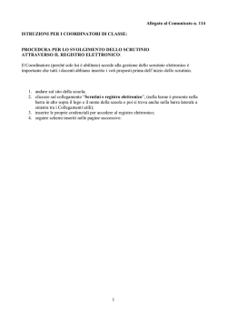 ISTRUZIONI PER COORDINATORE