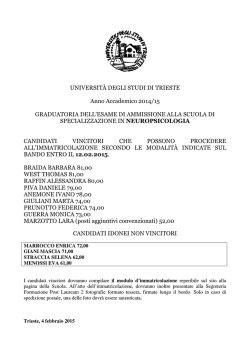 graduatoria Neuropsicologia 2014-15