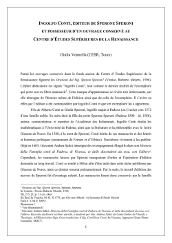 ingolfo conti, &eacute;diteur de sperone speroni