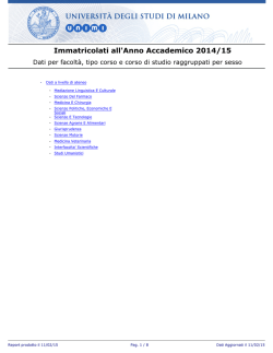 Immatricolati - Universit&agrave; degli Studi di Milano