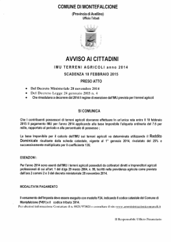 imu terreni agricoli - avviso ai cittadini