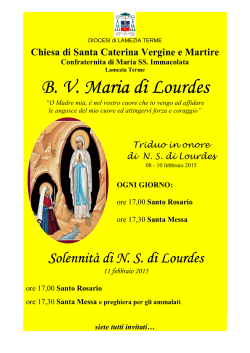 Locandina - Festa N.S. di Lourdes - Parrocchia Cattedrale Lamezia