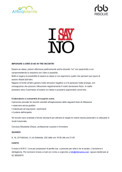 IMPARARE A DIRE DI NO IN TRE INCONTRI_Fe[...]