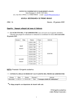 Impegni mese di Febbraio 2015