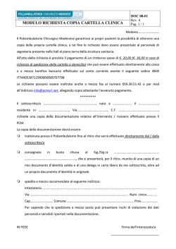 Il / La Sottoscritto/a - Poliambulatorio Chirurgico Modenese