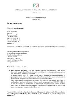 Dal Mercato Svizzero - Camera di Commercio Italiana per la Svizzera