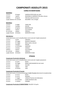 I campionati in sintesi - Podistica Valle Varaita
