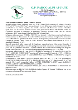Jilali Jamali vince a Prato, ottimo Pranno in Spagna