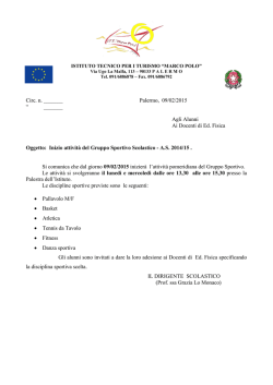 Inizio attivit&agrave; Gruppo Sportivo