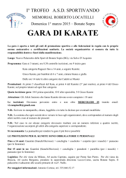 Regolamento Primo Trofeo Karate Sportivando